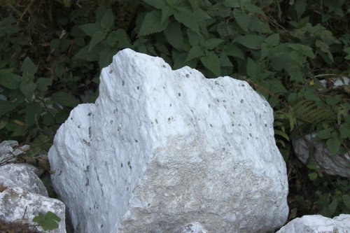  Мраморизированный известняк фр. 100-500 мм.  купить в Москве известняк серый белый темно-серый сероватый валун природного образования окатанный 7 500 руб/т   фото 