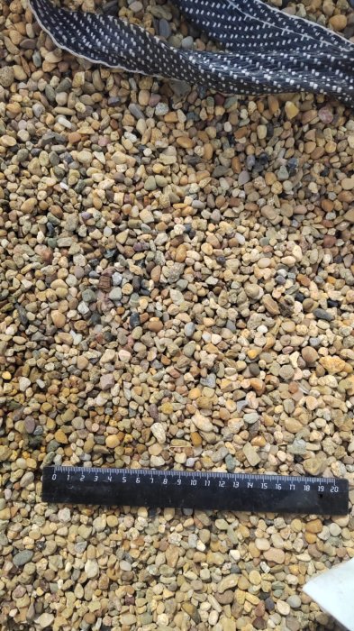  Галька окат (серо-желтая) фр.5-10 мм. купить   в Москве галька речная рыжий, желтый, рыжий, серо-желтый речная окатанная галька декоративная 4000 руб/т   фото 