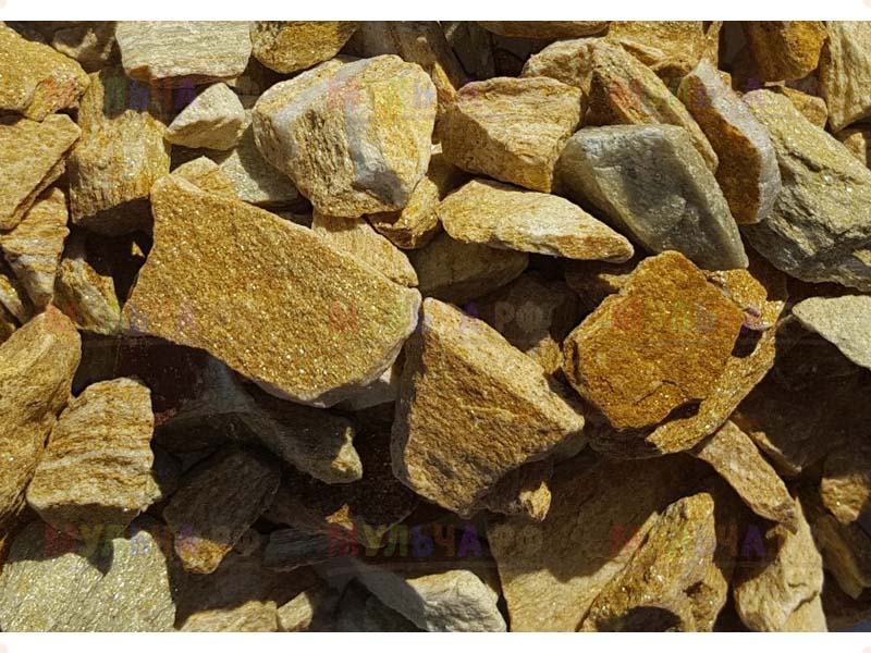  Щебень крошка желтый (ЗЛАТОЛИТ) фр. 5-10 мм.  купить  в Москве мрамор золотистый, бежевый, желтый каменная ландшафтная декоративная крошка здатолита 8 000 руб/т   фото 
