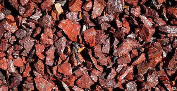  Щебень крошка красный (ЯШМА) фр. 5-10 мм.  купить  в Москве крошка каменная яшмы красный, бордовый, темно-красный декоративная крошка ландшафтная каменная яшмоидная 6 600 руб/т   фото 