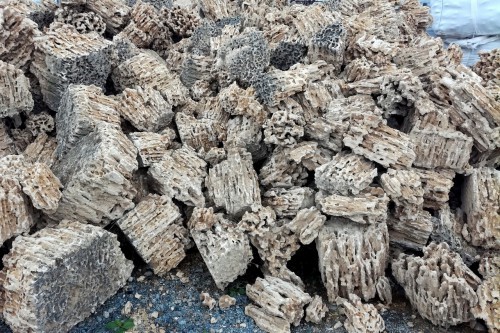  Крымский природный меотис фр. 100-500 мм.  купить в Москве меотис бежевый рыжий молочный желтый ракушечник 4 500 руб/т   фото 